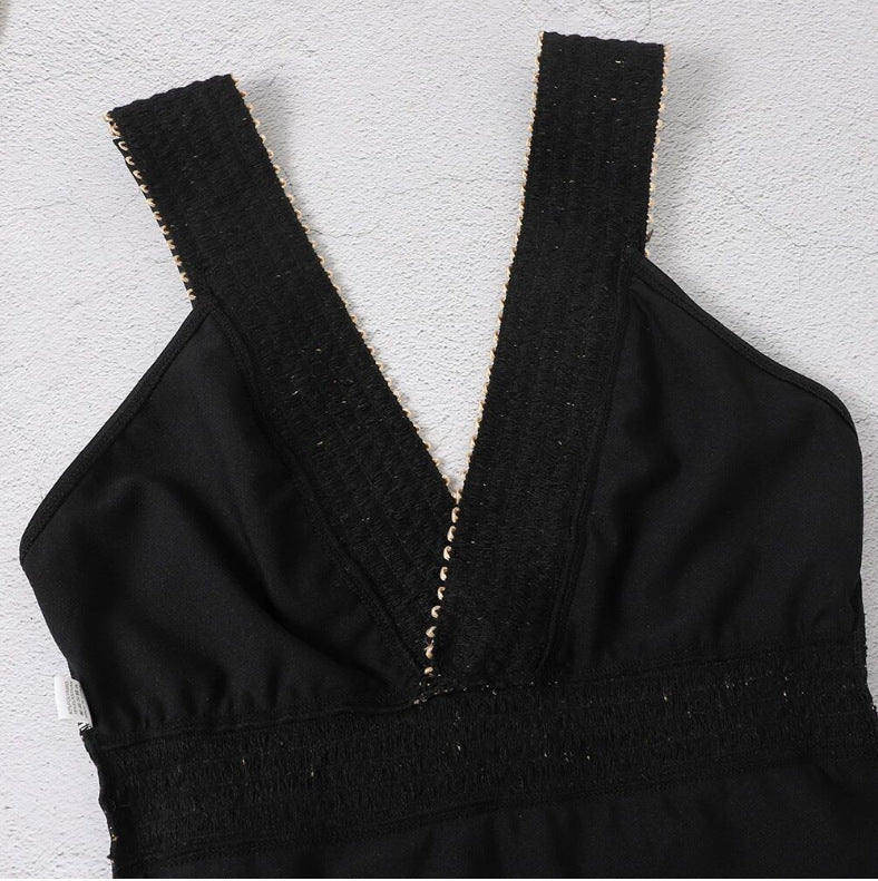 Women's One-Piece Deep V-Neck Swimsuit