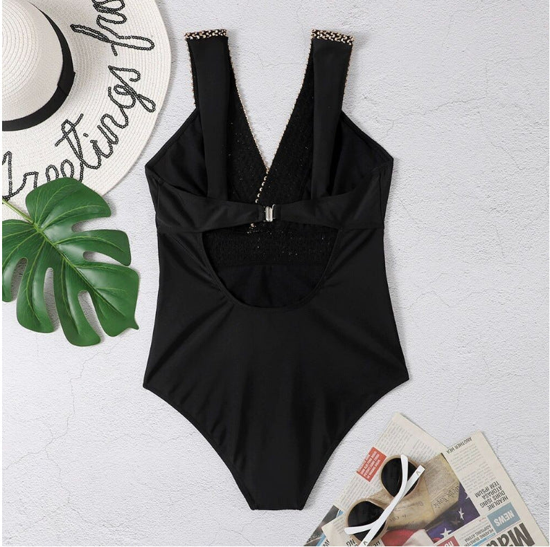 Women's One-Piece Deep V-Neck Swimsuit