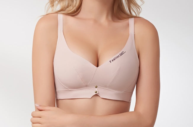Women's Adjustable Push-Up Bra – Thin Top, Thick Bottom, Latex-Cotton Blend for Lift & Comfort