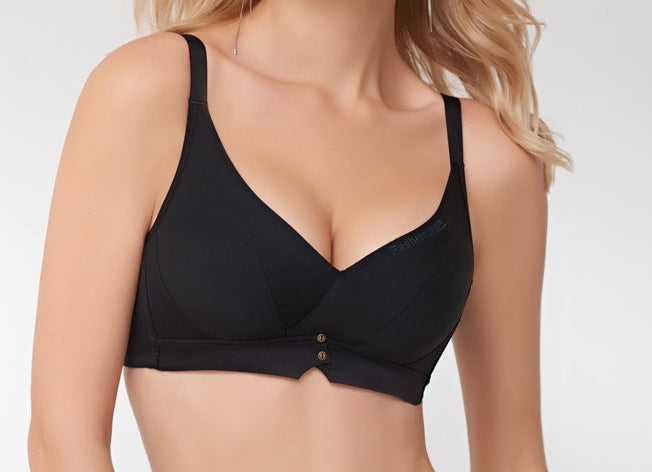 Women's Adjustable Push-Up Bra – Thin Top, Thick Bottom, Latex-Cotton Blend for Lift & Comfort