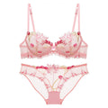 Women's Plus Size Breathable Gathered Bra & Panty Set