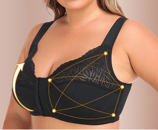 Plus Size Adjustable Long Sports Bra – Vest-Style Back, High Support Workout Top