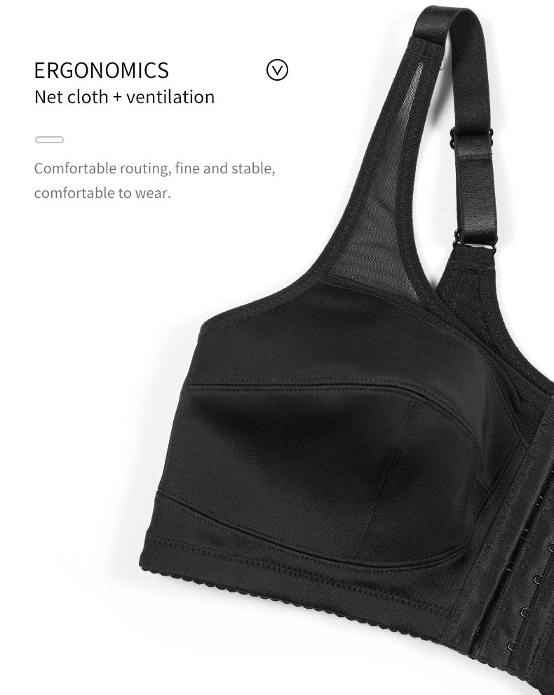 Women's Lace Front Buckle Bra – Ultra-Thin Large Cup Plus Size Comfort Lingerie