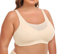 Women's Wireless Sports Bra – Plus Size Back-Strap Vest Style Support Bra