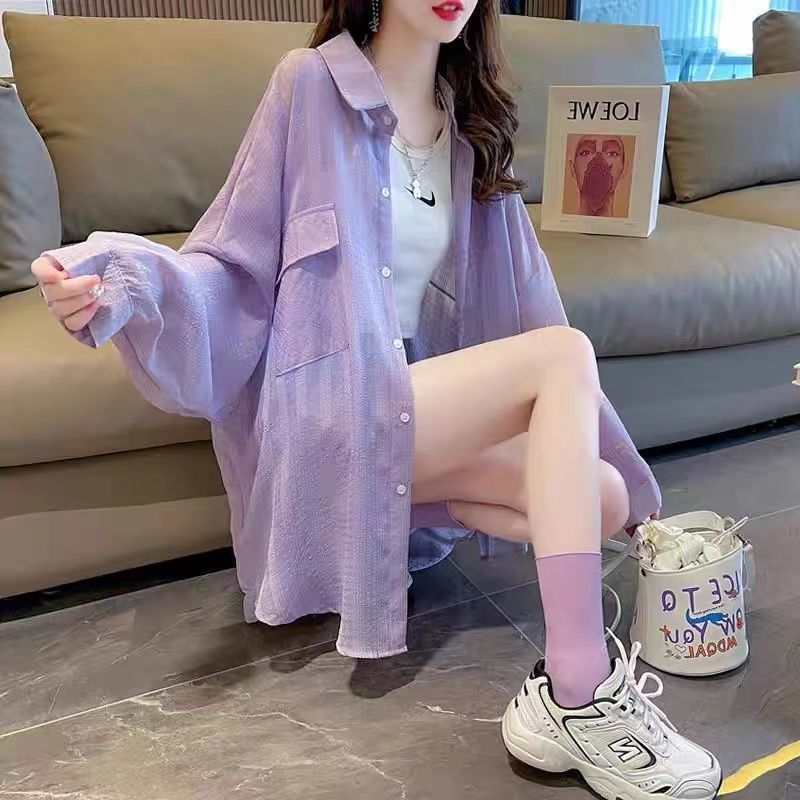 Women's Striped Sun-Protection Jacket - New Summer Mid-Length TOP