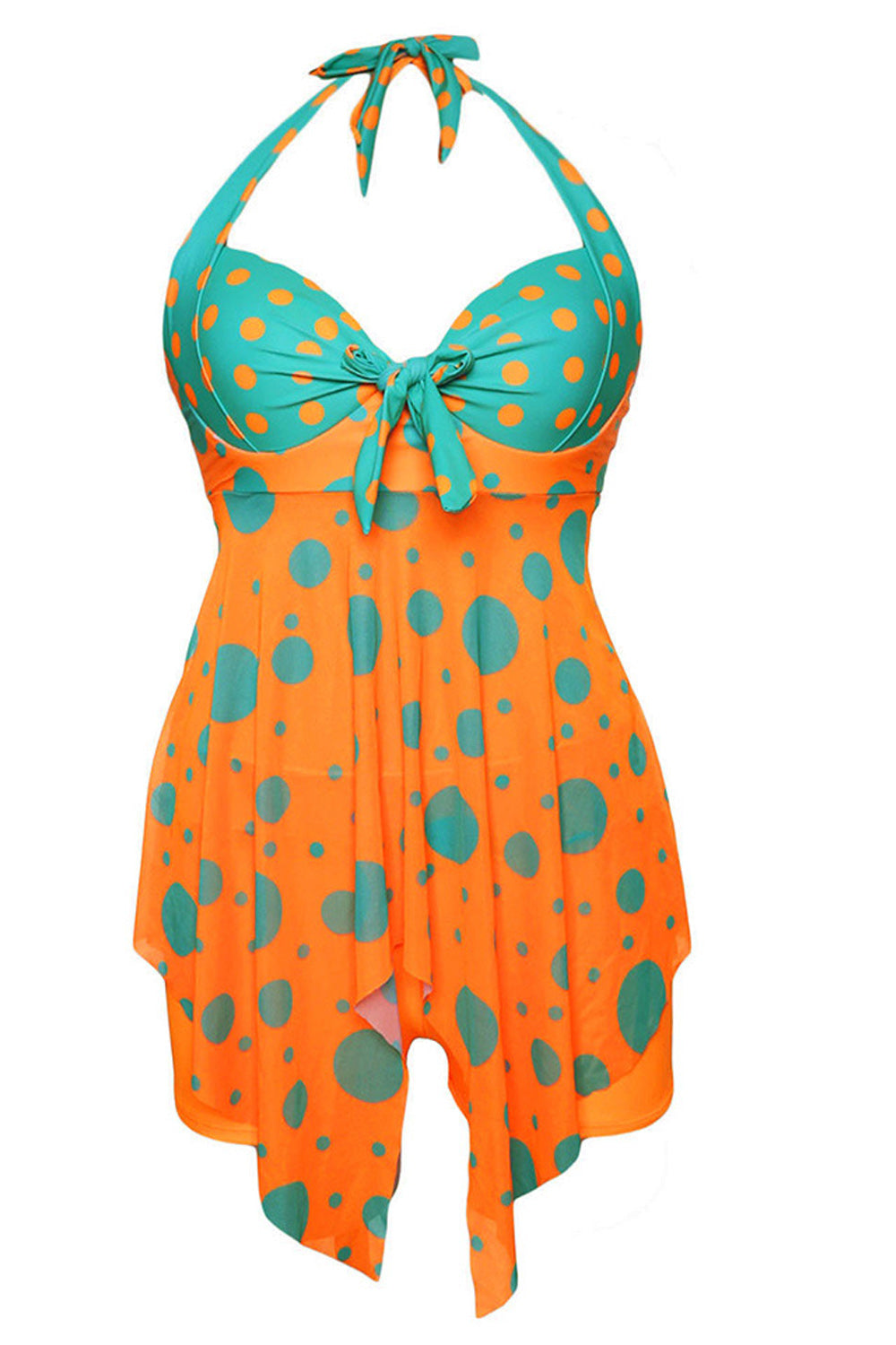 Women Summer Thin Polka Dotted Halter Neck Pretty Cool Swimwear