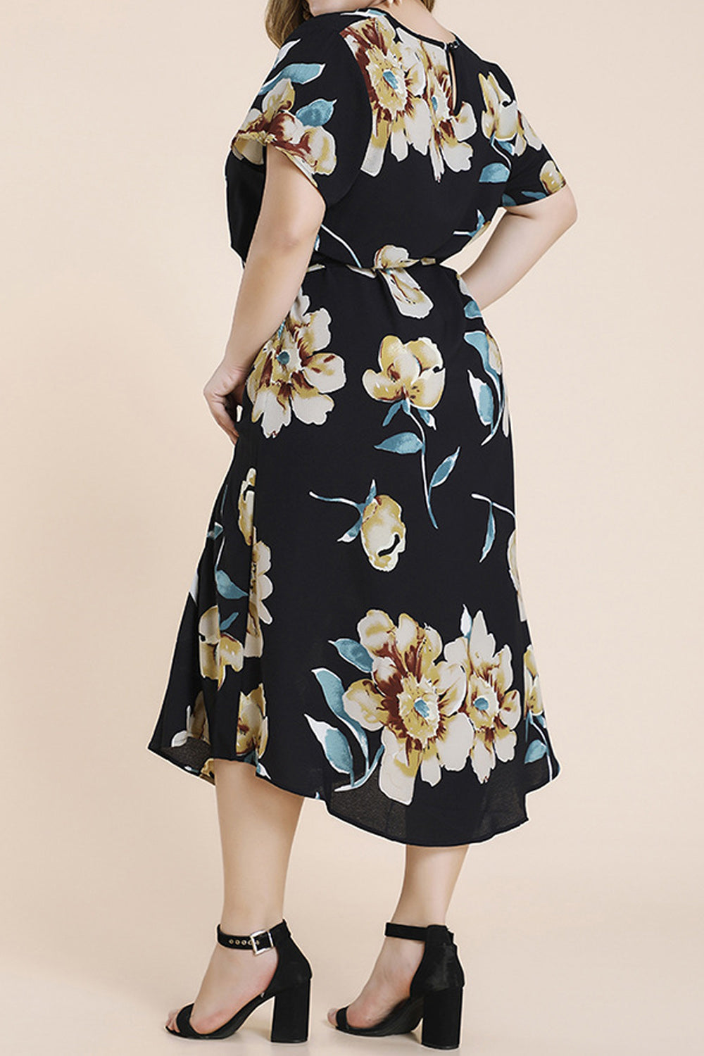 Women Plus Mid Length Loose Short Sleeve Thin Summer Comfortable Dress