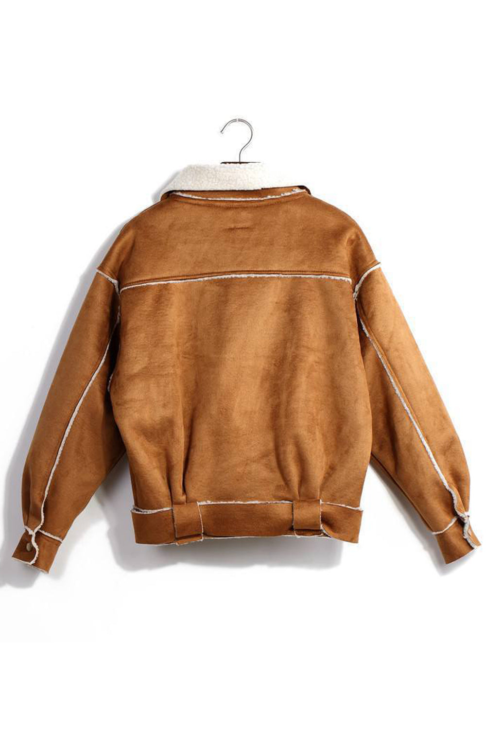 Women Winter Thick Solid Colored Long Sleeve Elegant Windproof Oblique Zipper PU Leather Jacket