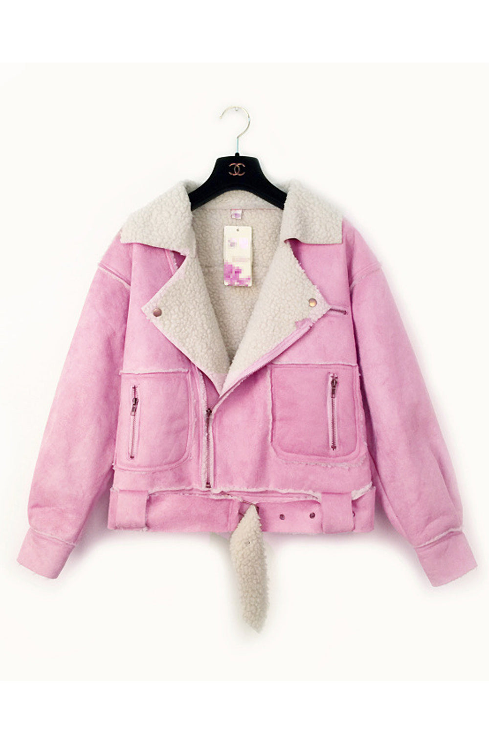 Women Winter Thick Solid Colored Long Sleeve Elegant Windproof Oblique Zipper PU Leather Jacket