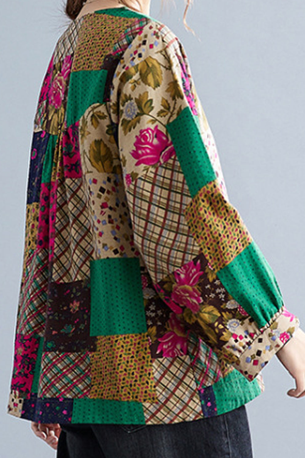 Women Loose Breathable Long Sleeve Fashionable Printed Pattern Classy Shirt