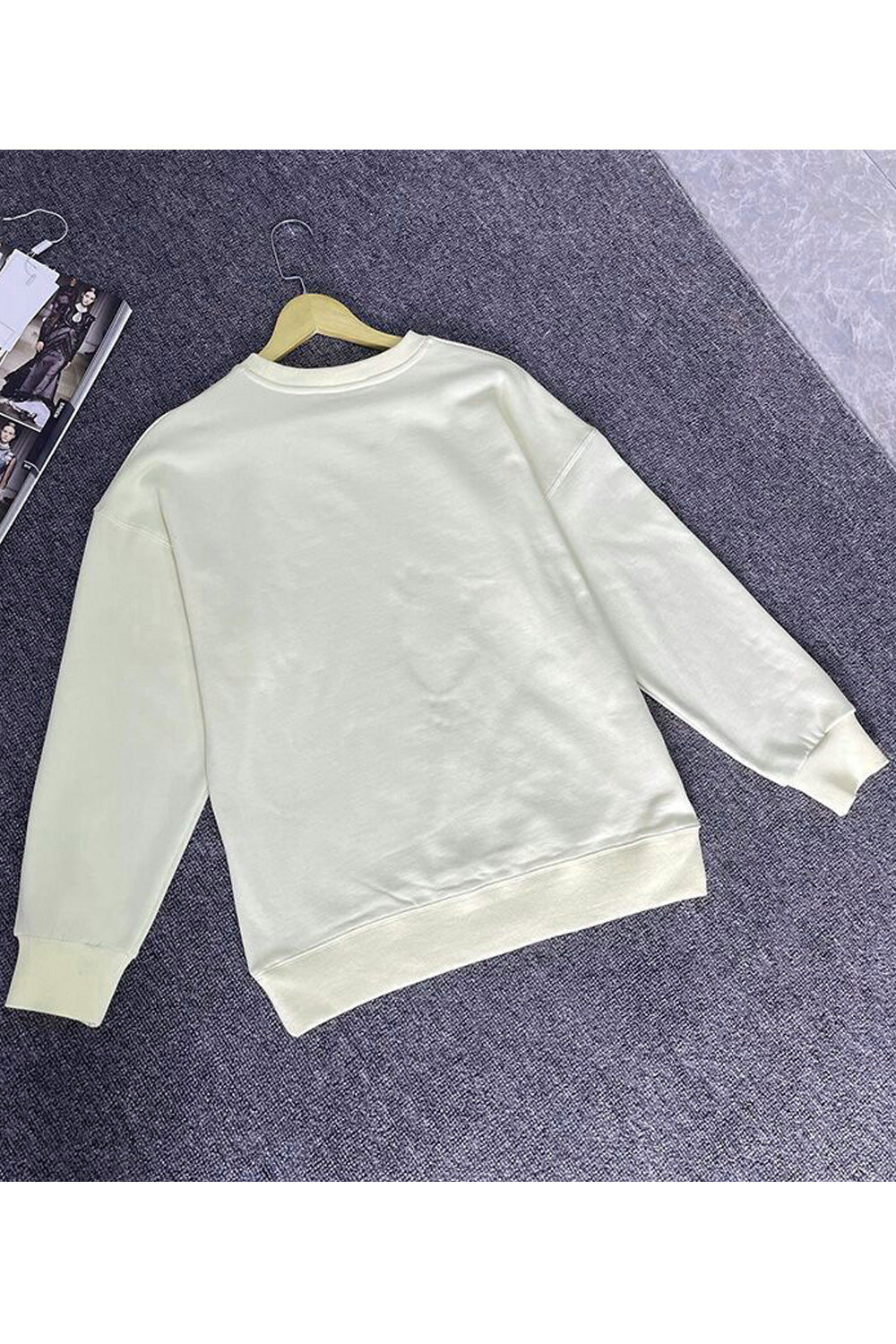 Women Solid Pattern Cozy Loose Casual Long Sleeve Flexible Autumn Sweatshirt