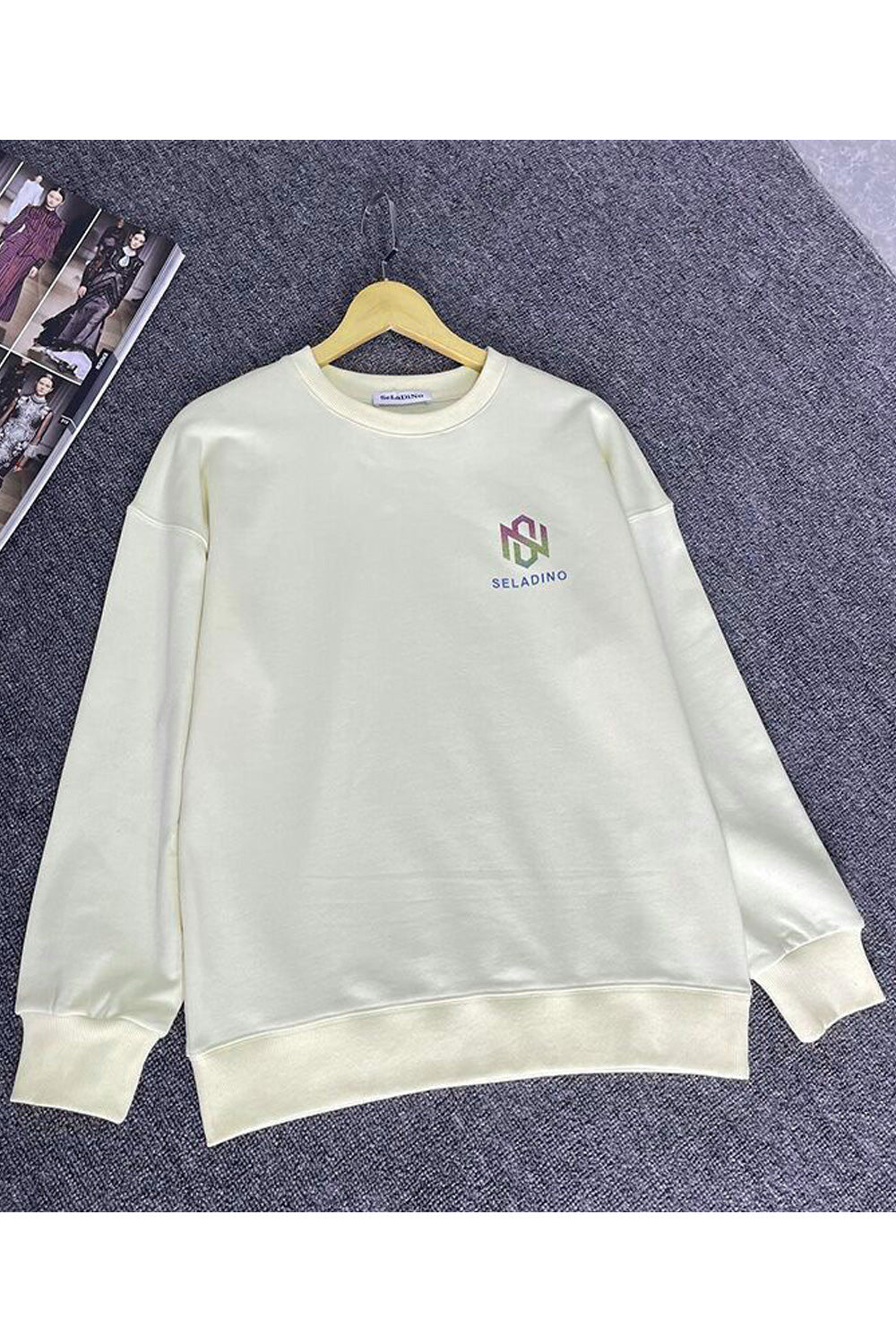 Women Solid Pattern Cozy Loose Casual Long Sleeve Flexible Autumn Sweatshirt