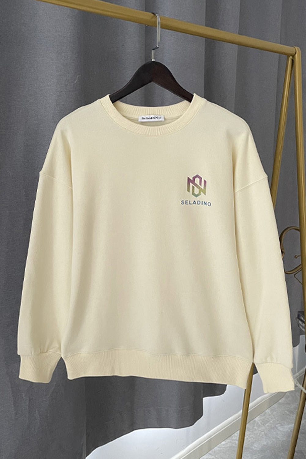 Women Solid Pattern Cozy Loose Casual Long Sleeve Flexible Autumn Sweatshirt
