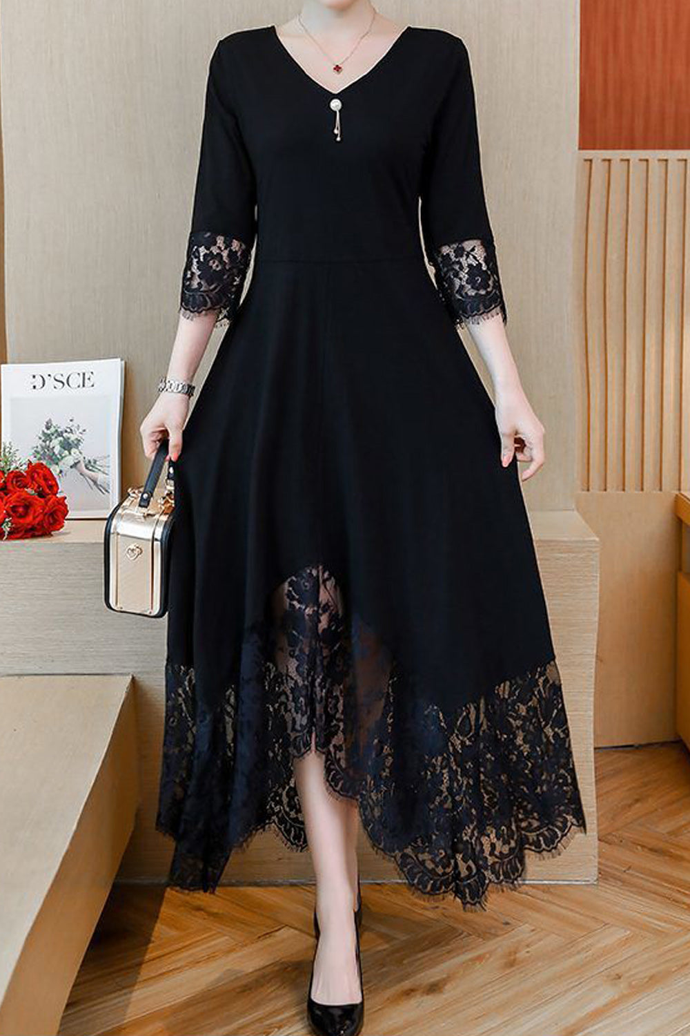 Women Sleeveless Solid Colored Summer Irregular Hem Mid Length Dress