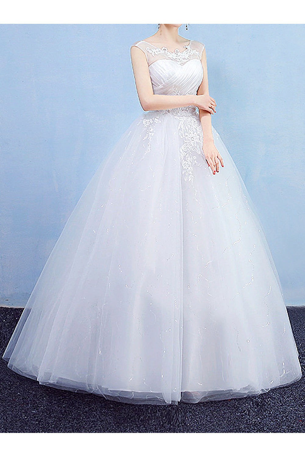 Women Lace Embroidered Solid Colored Long Length Gown Thin Breathable Dress