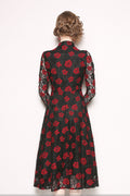 Women Half Sleeve Beautiful Flower Printed Thin Mid Length Breathable Dress