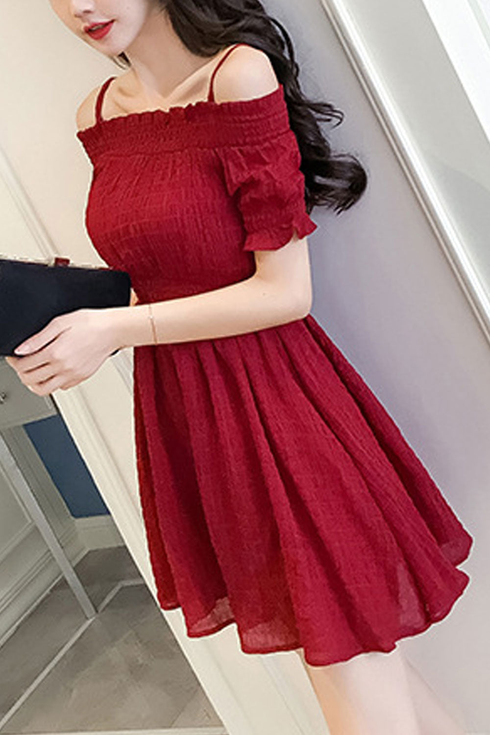 Women Amazing Solid Colored Summer Short Sleeve Classy Casual Dress