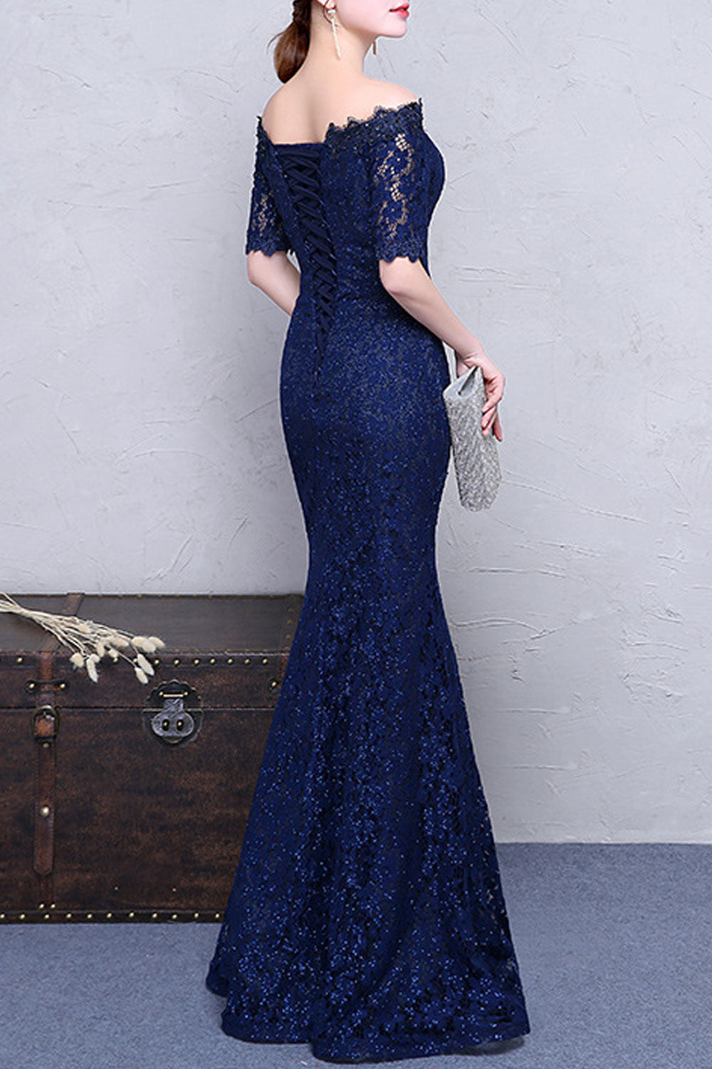 Women Breathable Slim Fit Solid Colored Off-Shoulder Beautiful Dress