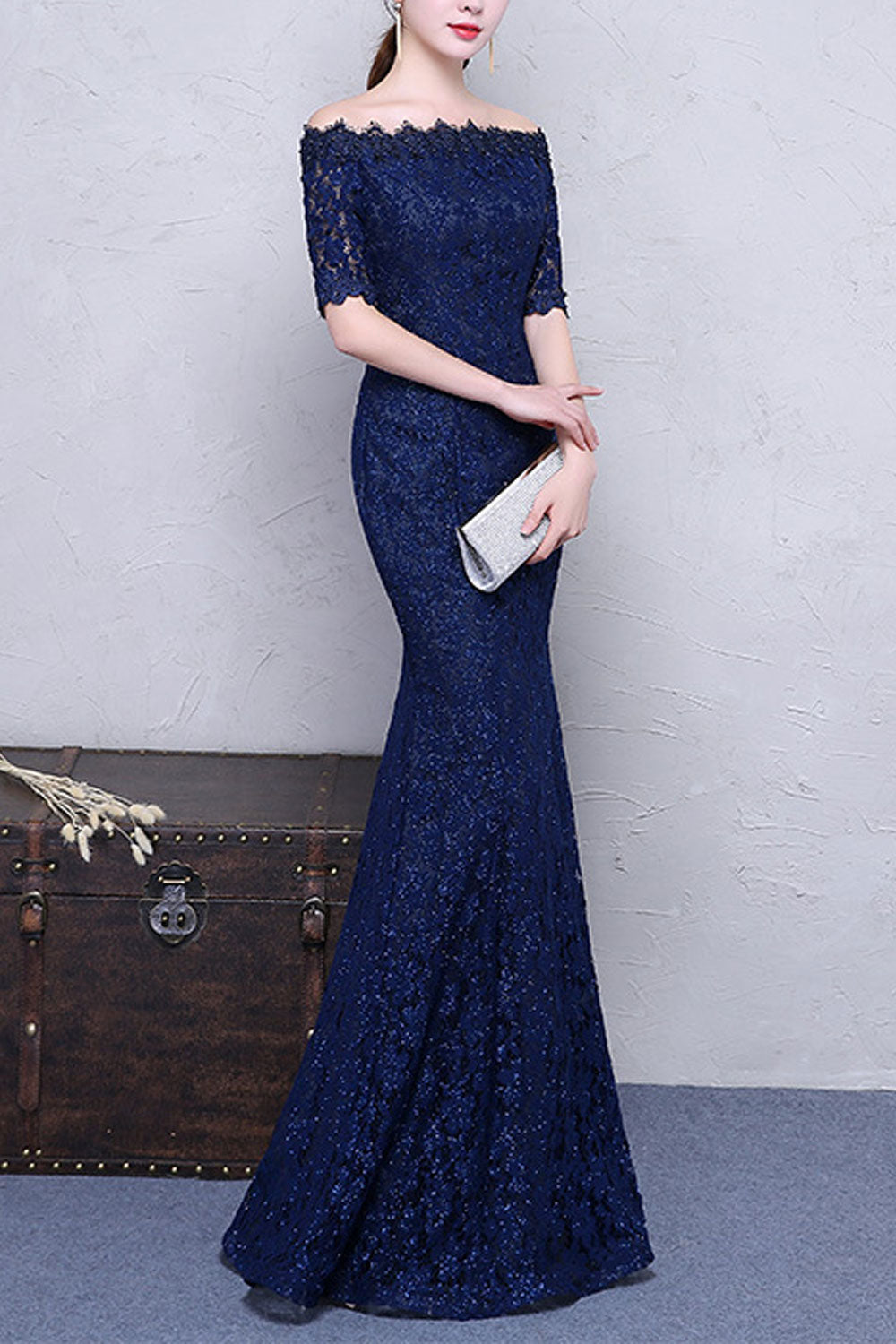 Women Breathable Slim Fit Solid Colored Off-Shoulder Beautiful Dress