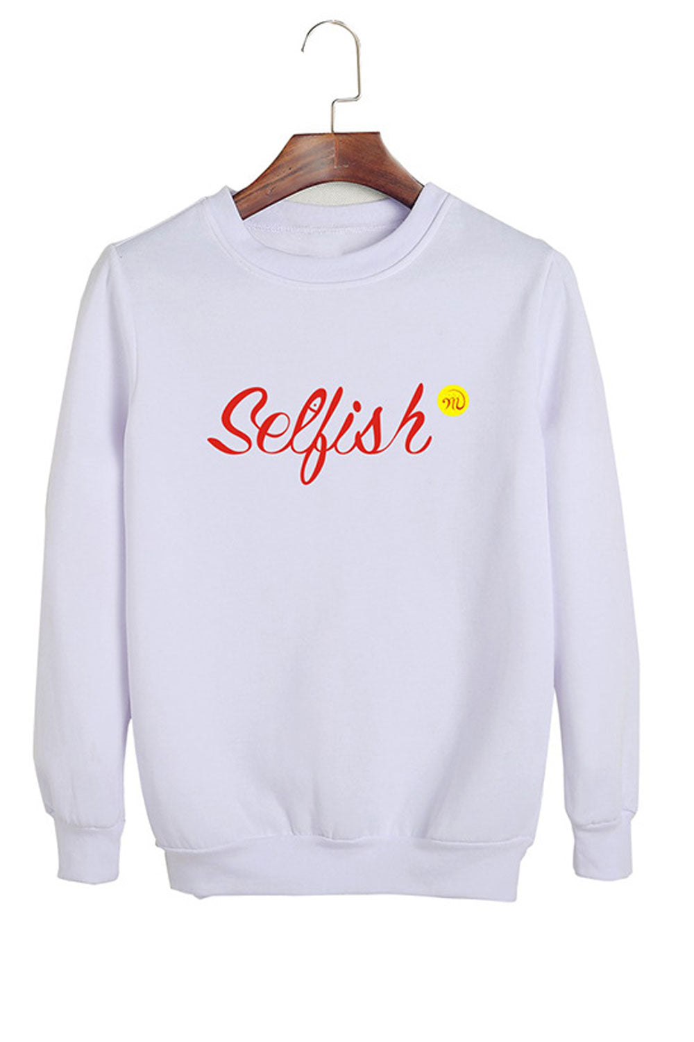 Women Magnificent Letter Pattern Stretchable Warm Round Neck Sweatshirt