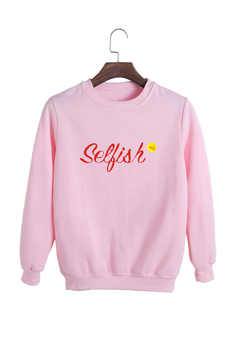 Women Magnificent Letter Pattern Stretchable Warm Round Neck Sweatshirt