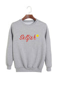 Women Magnificent Letter Pattern Stretchable Warm Round Neck Sweatshirt