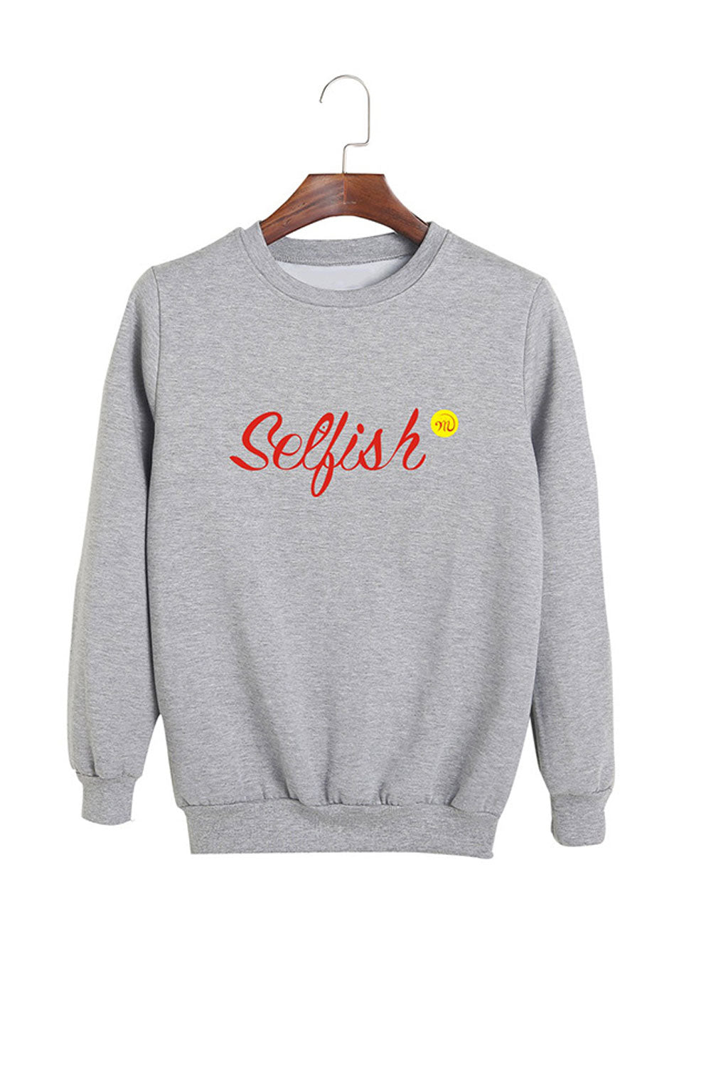 Women Magnificent Letter Pattern Stretchable Warm Round Neck Sweatshirt