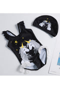 Baby & Toddler Girls Beautiful Cap Sleeve Superb Printed Pattern Round Neck Relax Fit Swimwear