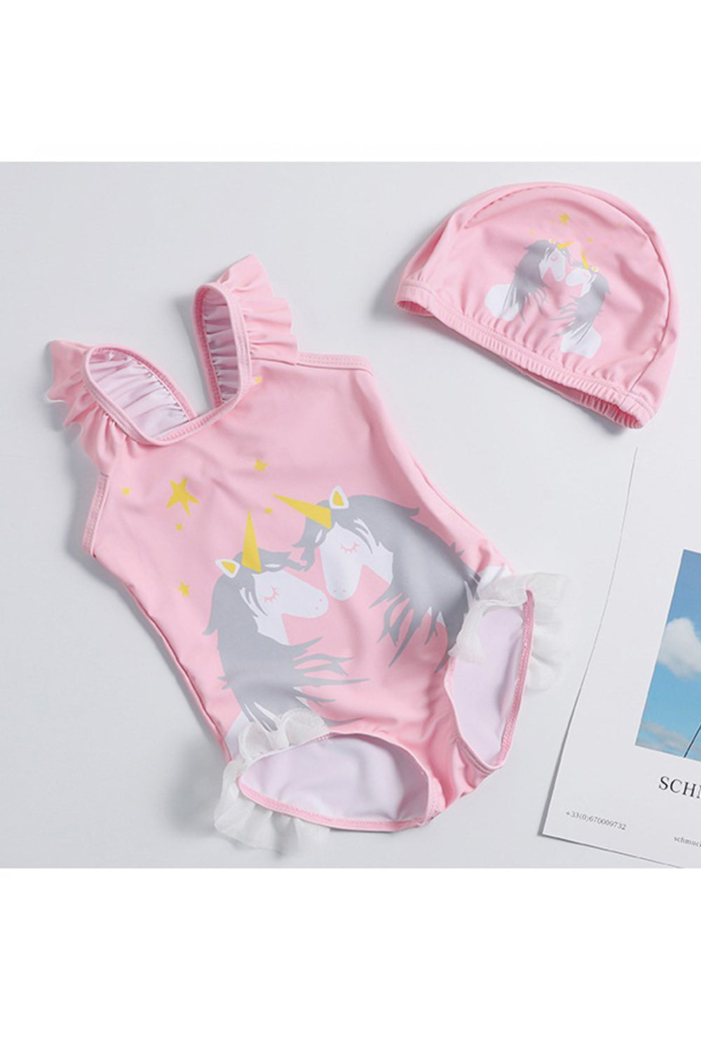 Baby & Toddler Girls Beautiful Cap Sleeve Superb Printed Pattern Round Neck Relax Fit Swimwear
