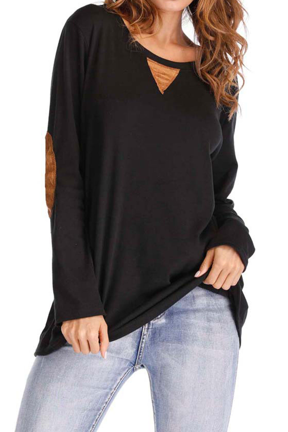 Women Pullover Easy Round Neck Long Sleeve Fabulous Solid Colored Summer Casual Blouse