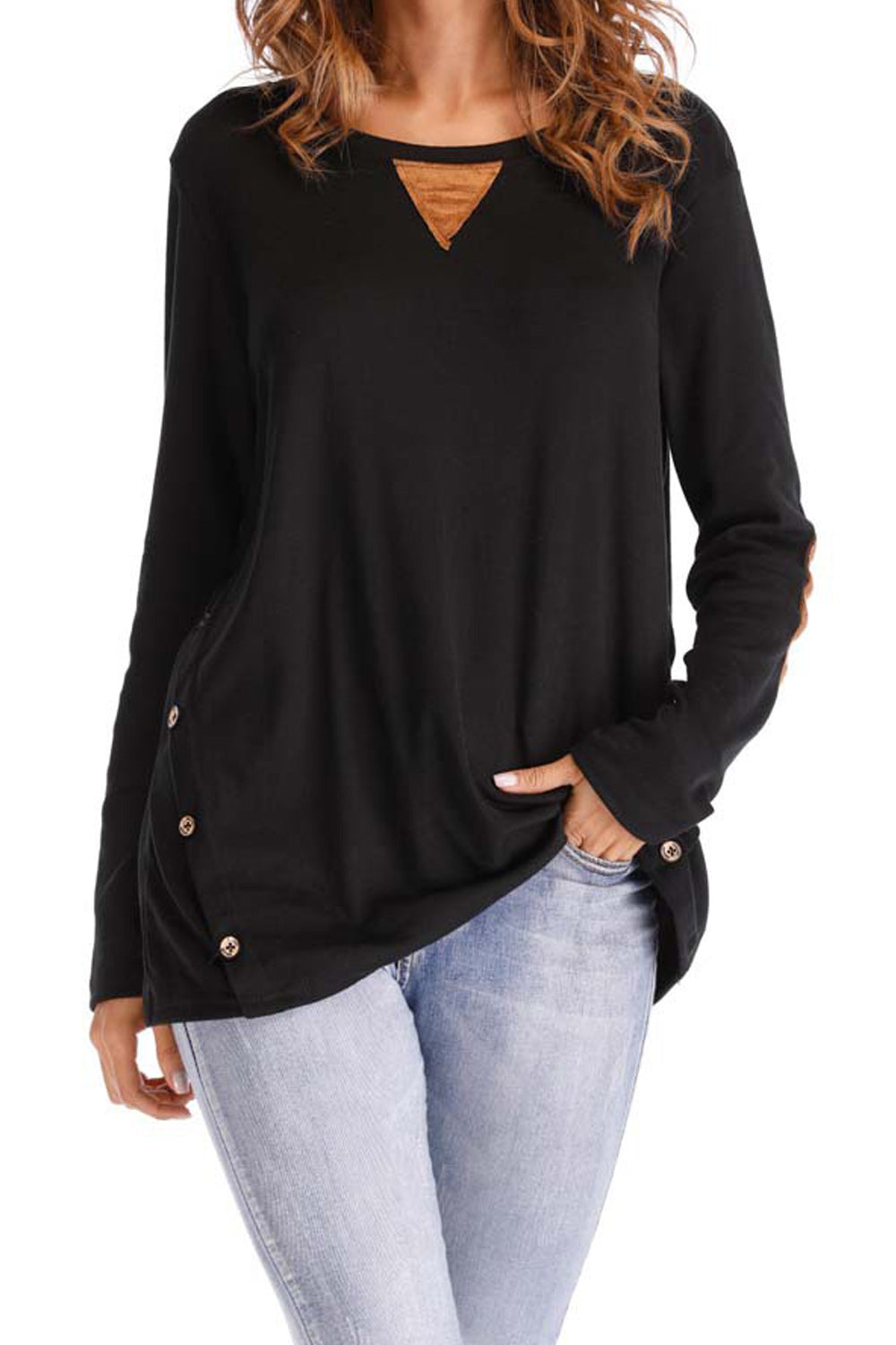 Women Pullover Easy Round Neck Long Sleeve Fabulous Solid Colored Summer Casual Blouse