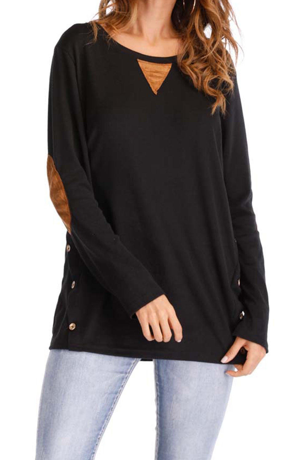 Women Pullover Easy Round Neck Long Sleeve Fabulous Solid Colored Summer Casual Blouse