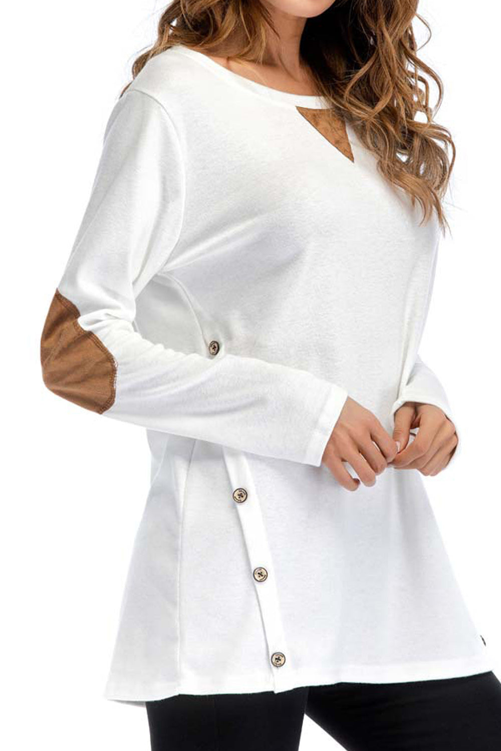 Women Pullover Easy Round Neck Long Sleeve Fabulous Solid Colored Summer Casual Blouse