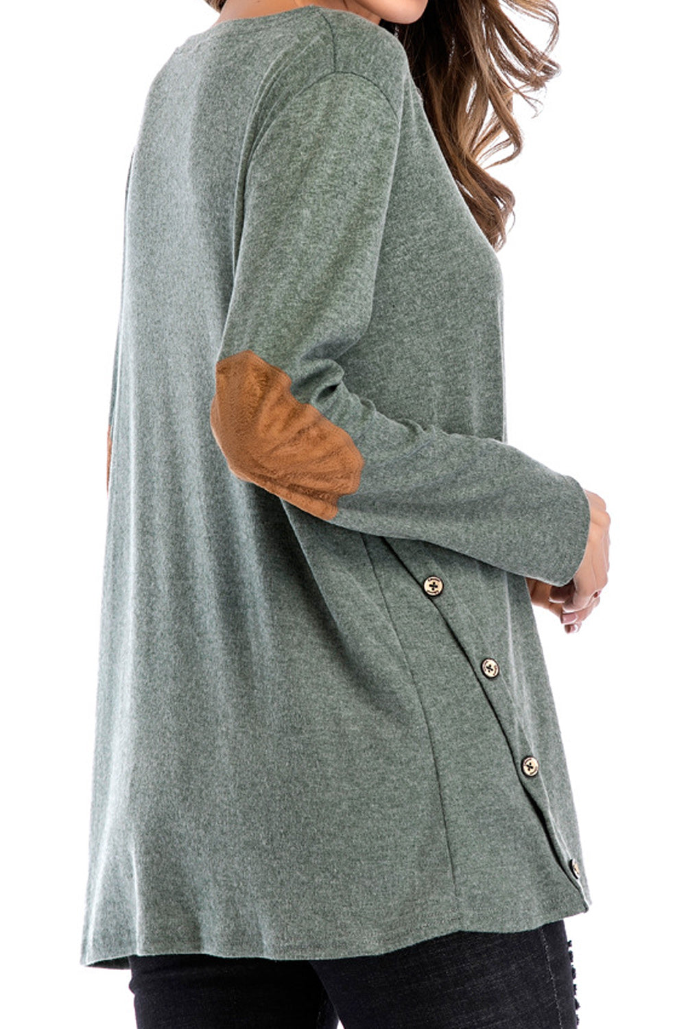 Women Pullover Easy Round Neck Long Sleeve Fabulous Solid Colored Summer Casual Blouse