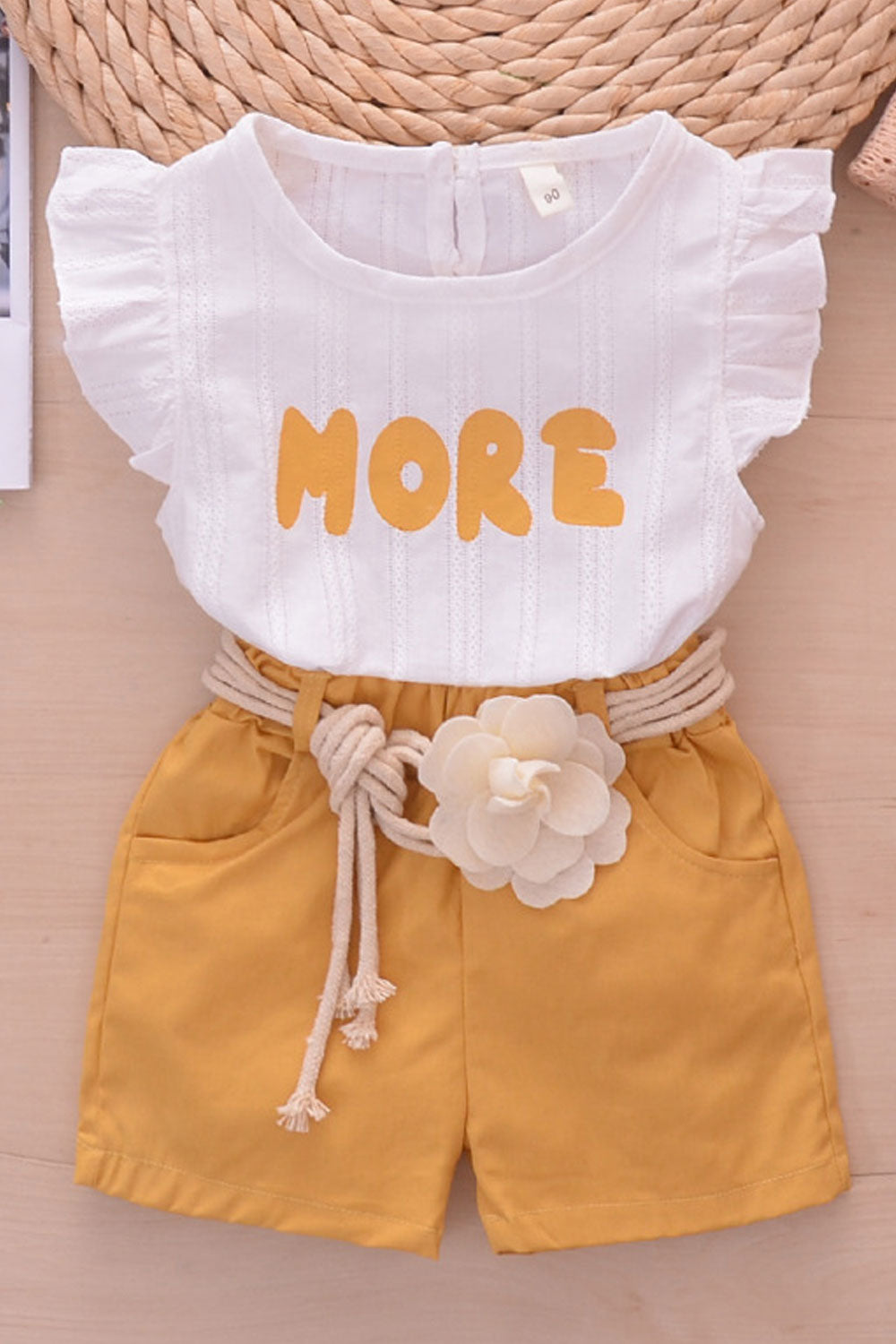 Kids Girls Printed Style Short Sleeve Cool Two Piece Outfit Set
