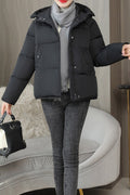 Women Winter Casual Hooded Neck Solid Pattern Zippr Closure Attractive Warm Padded Jacket