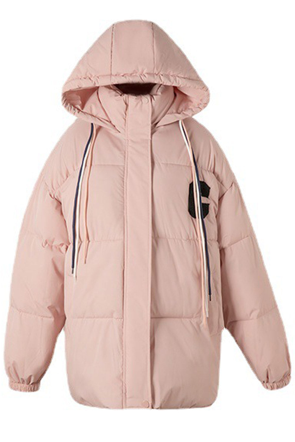 Women Comfort Offering Drawstring Hooded Zip Closure Excellent Winter Warm Padded Jacket
