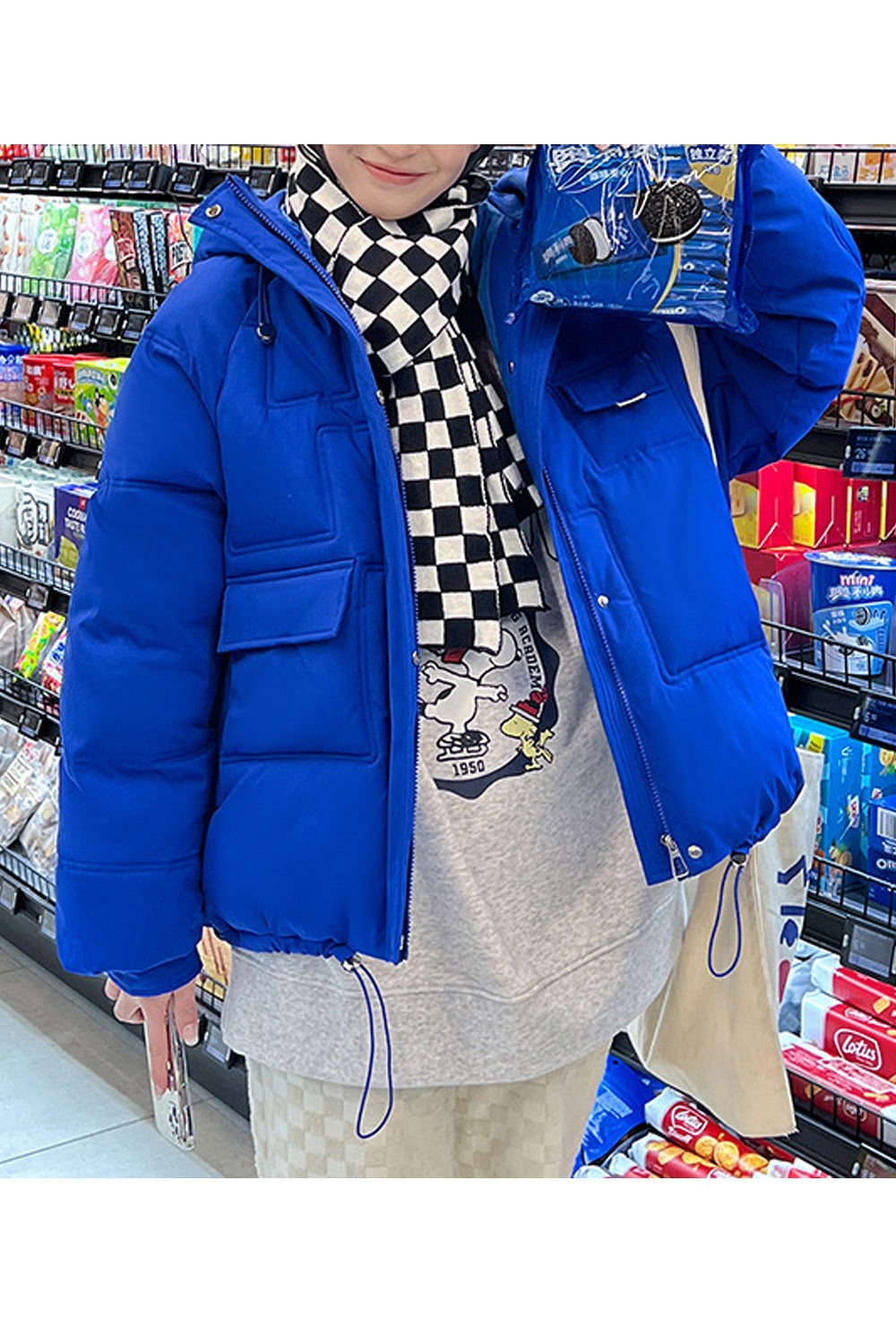 Women Excellent Solid Pattern Flap Pockets Drawstring Waist Winter Fashionic Warm Padded Jacket