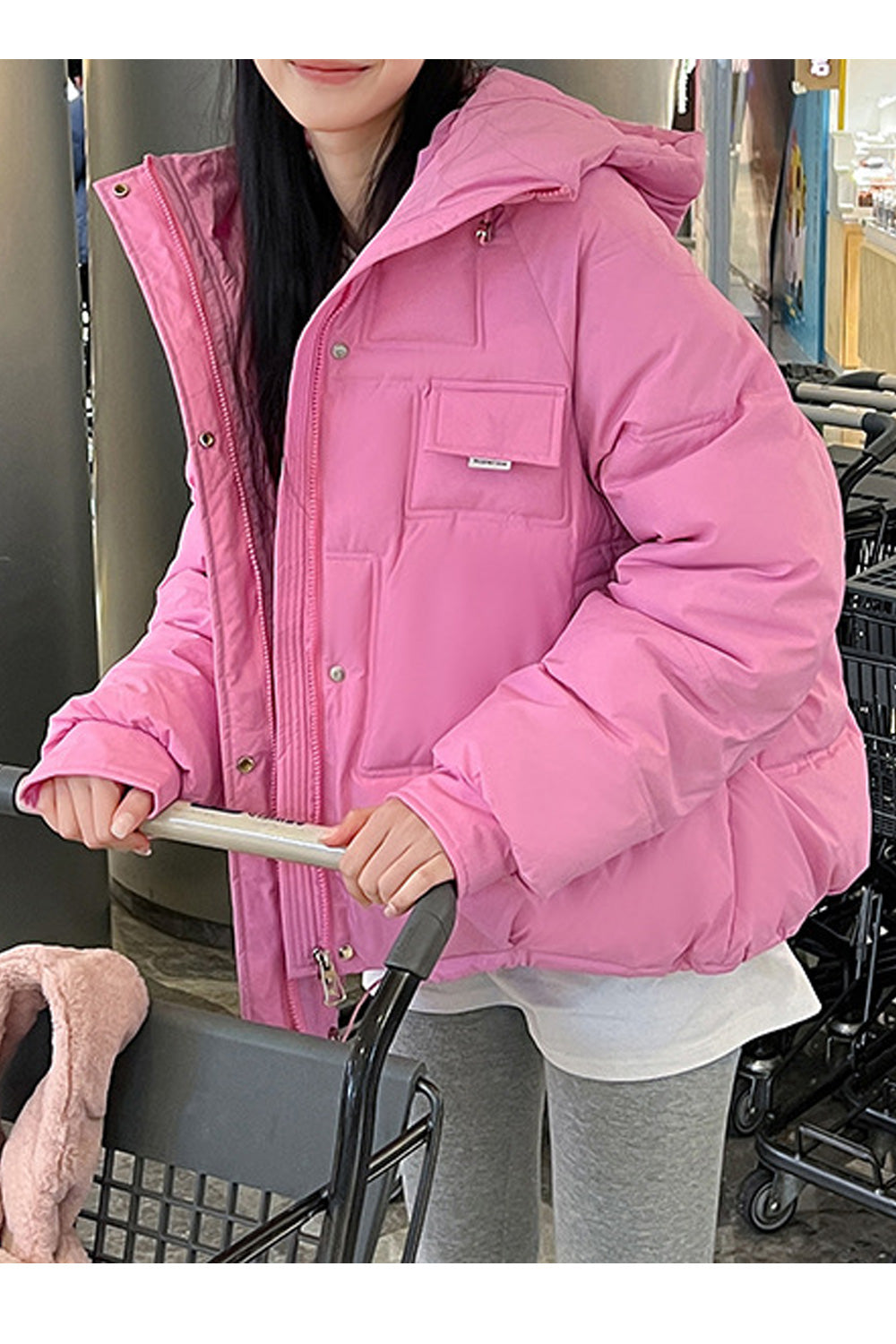 Women Excellent Solid Pattern Flap Pockets Drawstring Waist Winter Fashionic Warm Padded Jacket