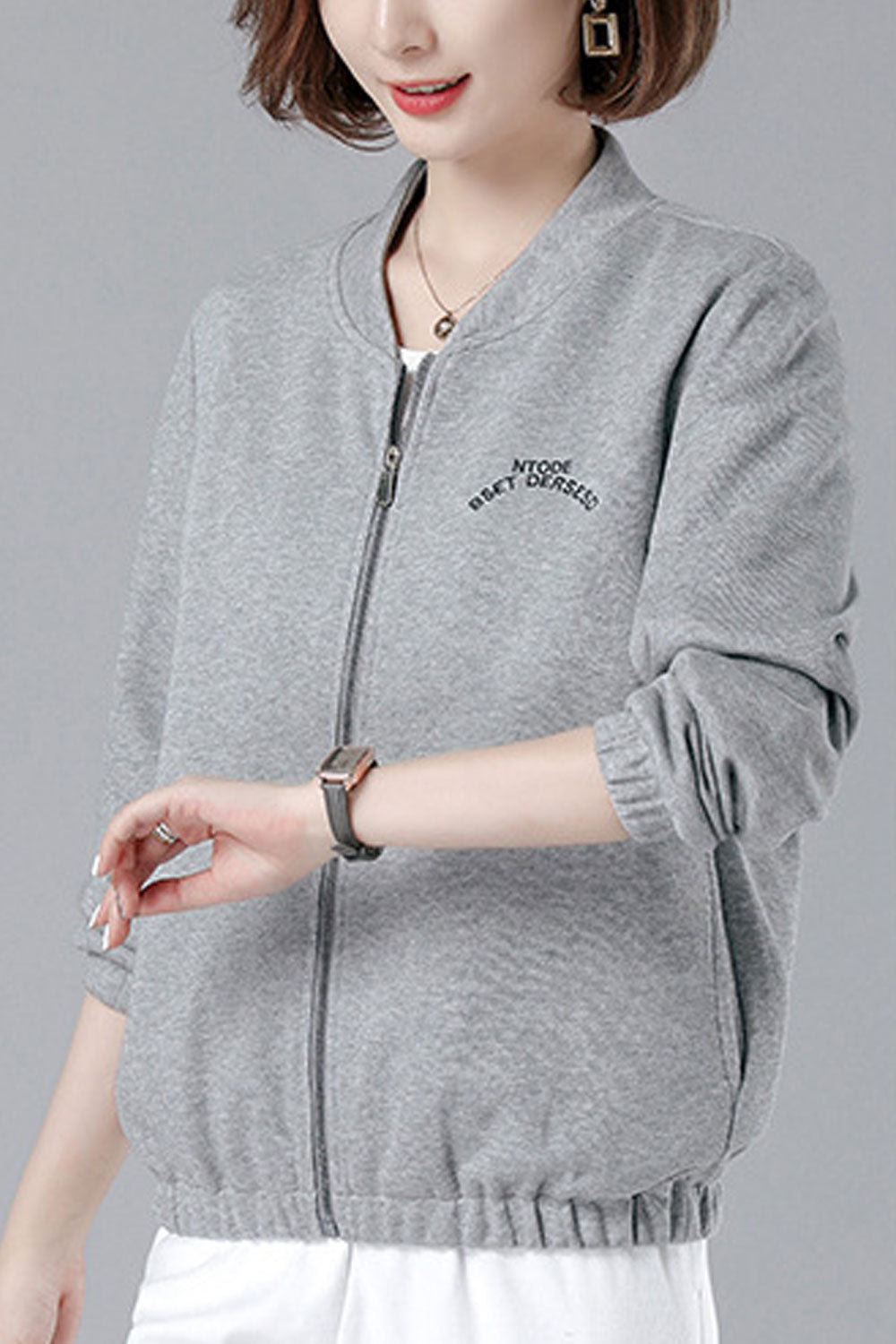 Women Magnificent Stand Collar Neck Ribbed Cuff & Hem Joyful Winter Casual Jacket