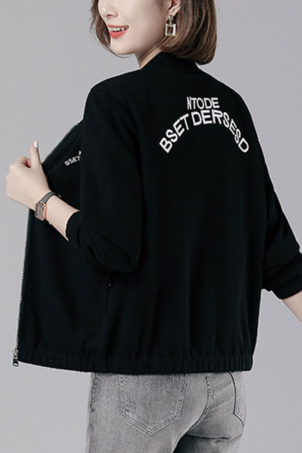 Women Magnificent Stand Collar Neck Ribbed Cuff & Hem Joyful Winter Casual Jacket