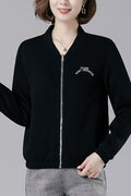 Women Magnificent Stand Collar Neck Ribbed Cuff & Hem Joyful Winter Casual Jacket