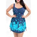 Women Floral Tie Strap Bust One Piece Swimwear