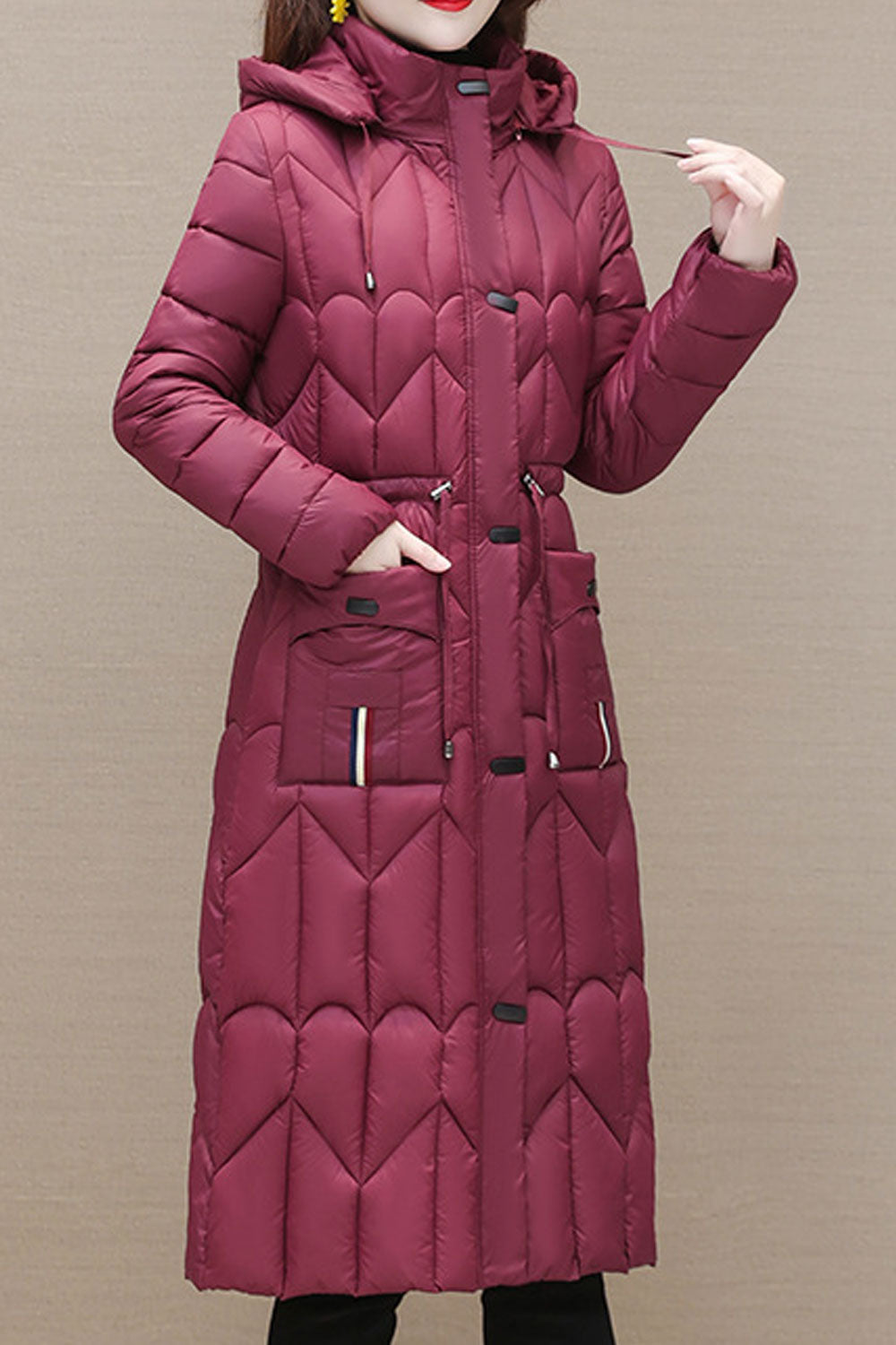 Women Long Slim Cotton Padded Warm Casual Jacket
