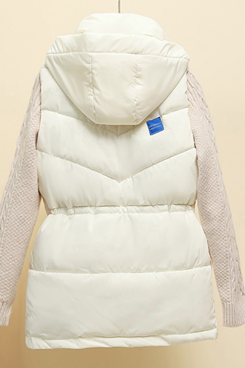 Women Elasticated Waist Adjustable Cord Designed Padded Jacket