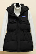 Women Elasticated Waist Adjustable Cord Designed Padded Jacket