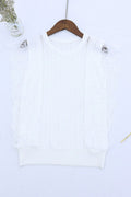 Women Alluring Hollow Lace Decorated Flying Sleeve Top