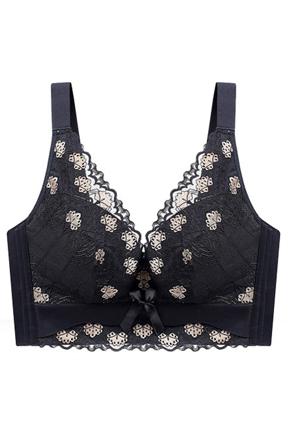 Women Plus Floral Embroider Design Push up Bra