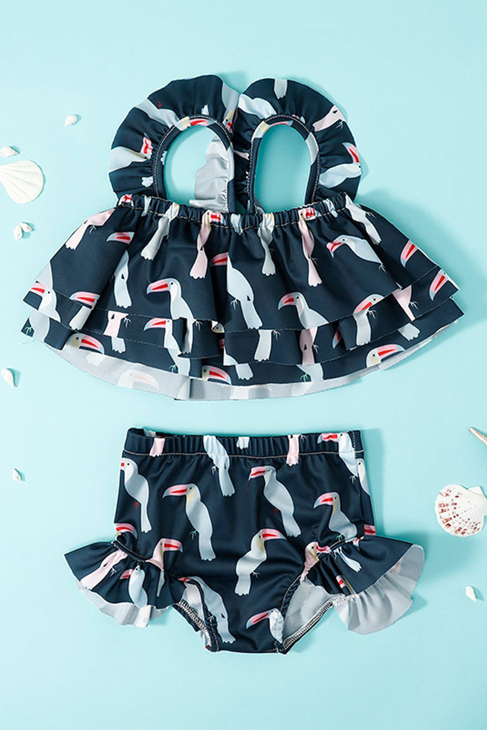 Baby Girl Ruffle Sling 2 Piece Bathing Outfits Print Bikini Swimsuit