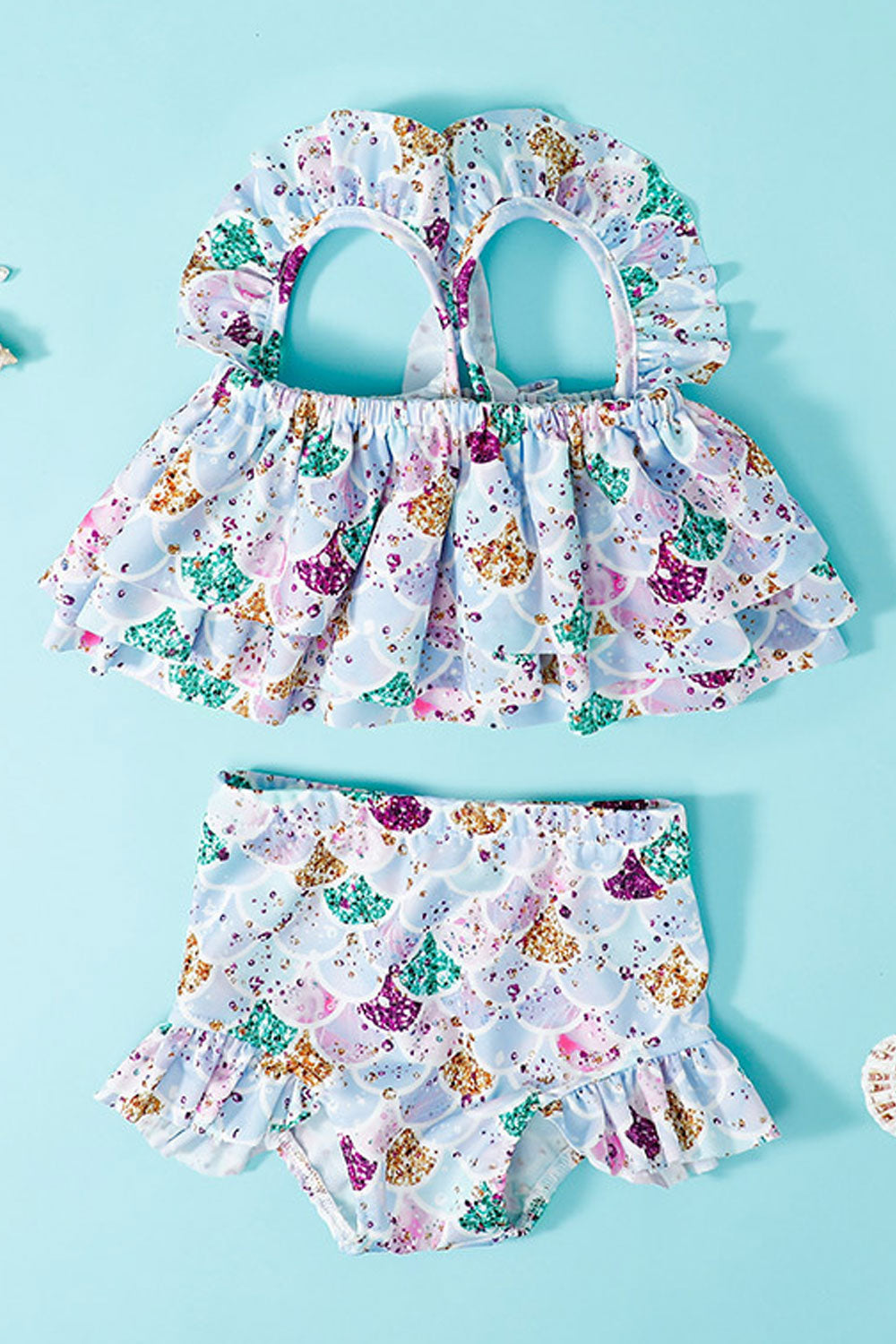 Baby Girl Ruffle Sling 2 Piece Bathing Outfits Print Bikini Swimsuit